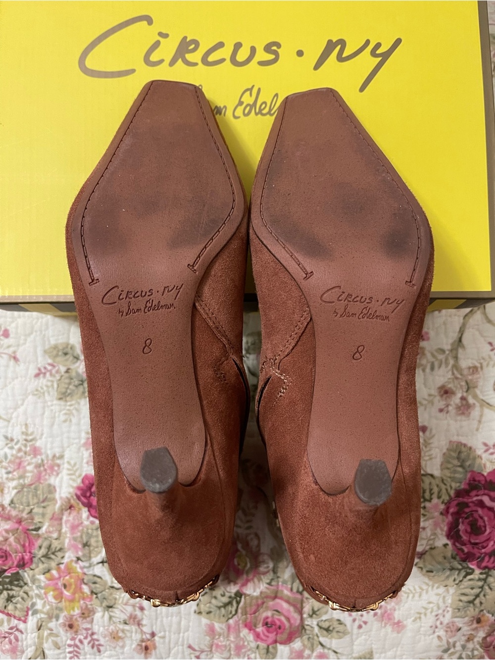Circus NY by Sam Edelman Women's Laura Suede Ankle Boots in Cognac WORN ONCE - Picture 7 of 8